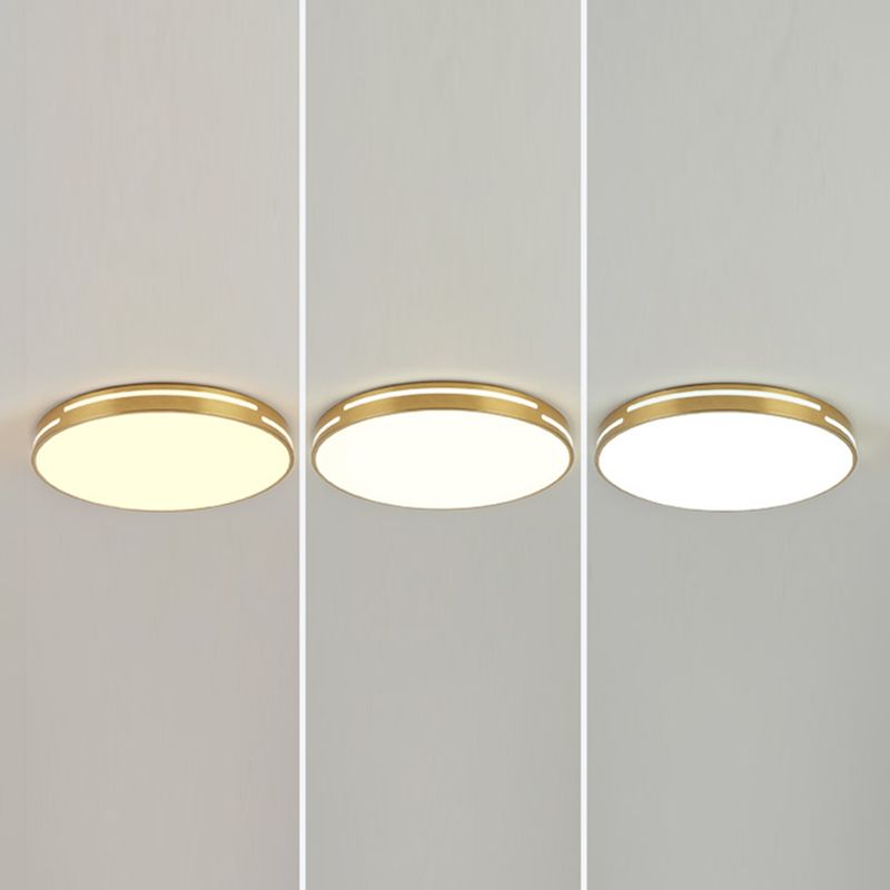 Nordic Style Flush Mount Light Metal Ceiling Light in Gold for Living Room
