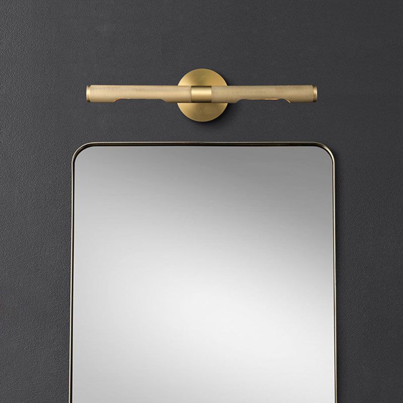 Contemporary Style Wall Light Fixture with Metallic Shade for Washroom