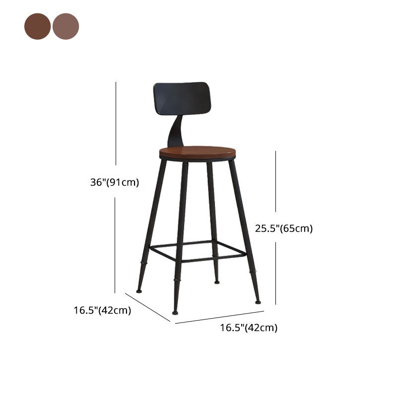 Industrial Low Back Coffee Shop Stool Matte Finish Iron Bar Stool
