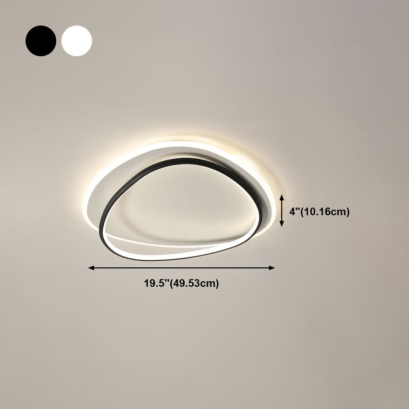 Plafonnier encastré à abat-jour rond en métal, luminaire moderne à 2 lumières