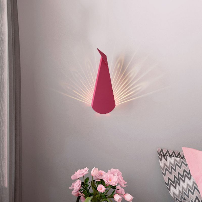 Modern Style Triangle Wall Sconce Lights Metal 1-Light Wall Mount Lamp in Pink and Blue