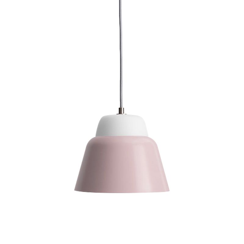Cone Hanging Light Fixture Macaron Metal 1 Head 6.5"/10.5" Height Pink/Blue/Black Pendant Ceiling Light