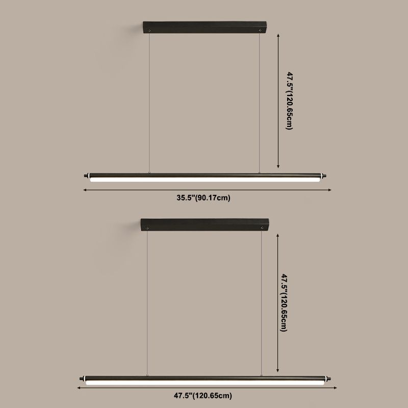 Moderner Stil Einfache hängende leichte LED Long Strip Anhängerlampe für Esszimmer