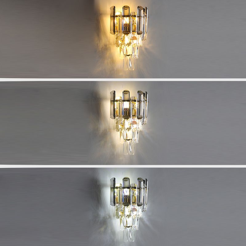 Postmodern Wall Light Geometric Crystal 16" High Wall Sconce for Bedroom