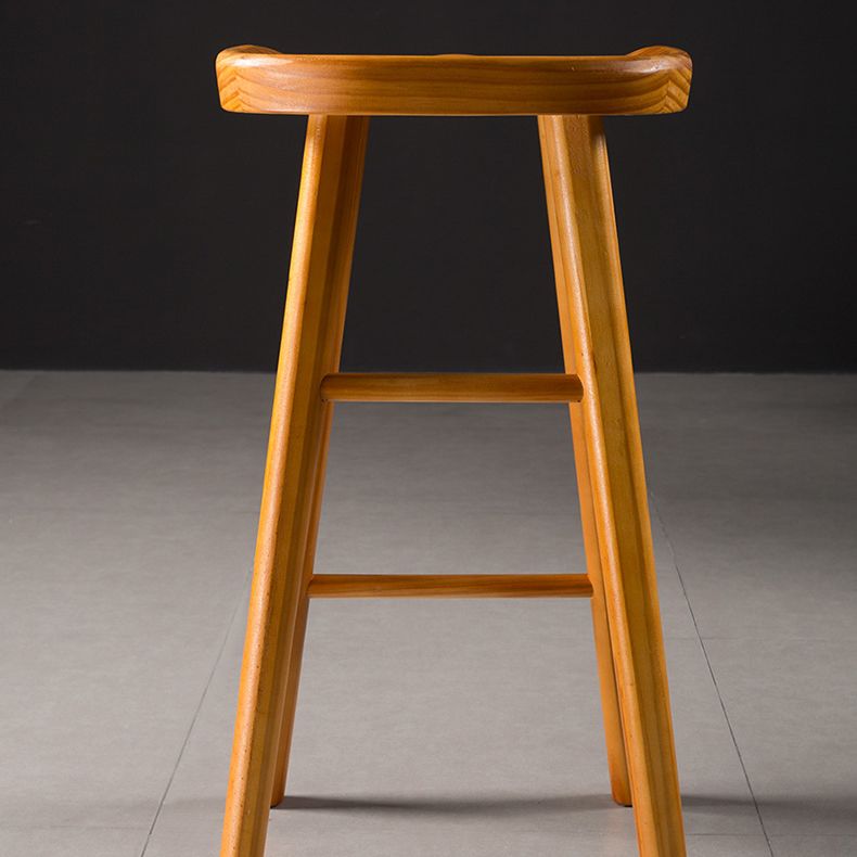Contemporary Wood Barstool Wood Counter Stool in Matte Finish for Indoor