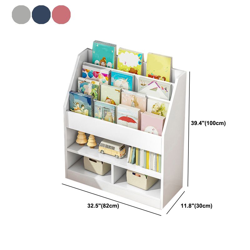 Wood Engineered Wood Bookcase Closed Back 11.8" Wide Modern Bookshelf for Office