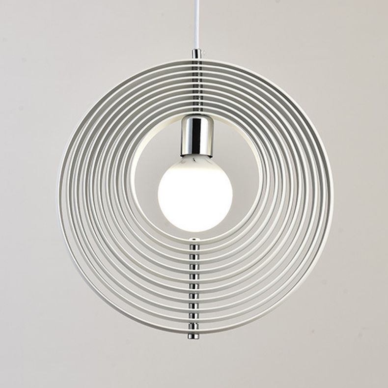 Modern Style Hanging Lamp Creative Metal Pendant Light in White for Corridor Bedroom