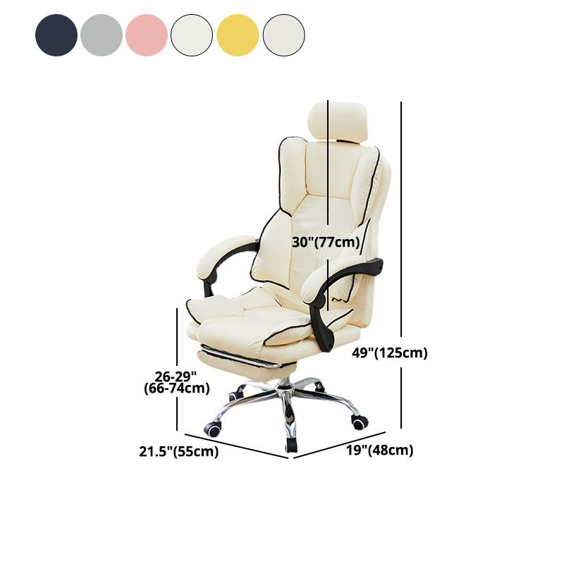 High Back Desk Chair Contemporary Ergonomic Fixed Arms Office Chair with Headrest