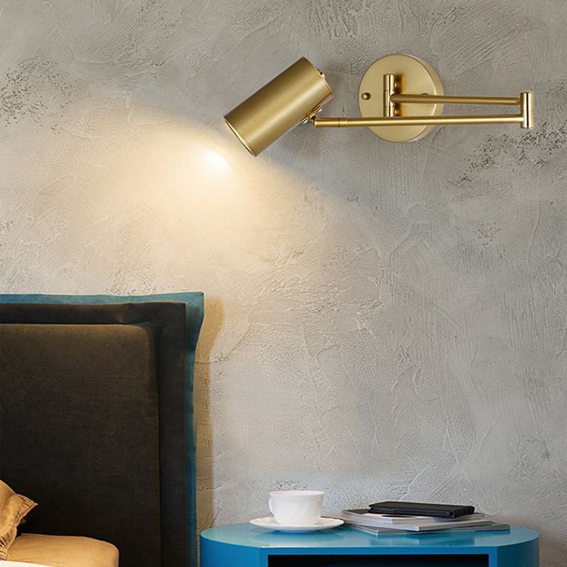 Post-Modern Wall Light Fixture Swing Arm Wall Sconce with Metal for Bedroom