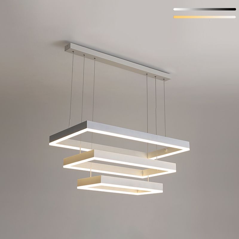 Moderne kroonluchters voor eetkamer Meerdere vierkanten Opgebroken verlichtingsarmaturen voor woonkamer