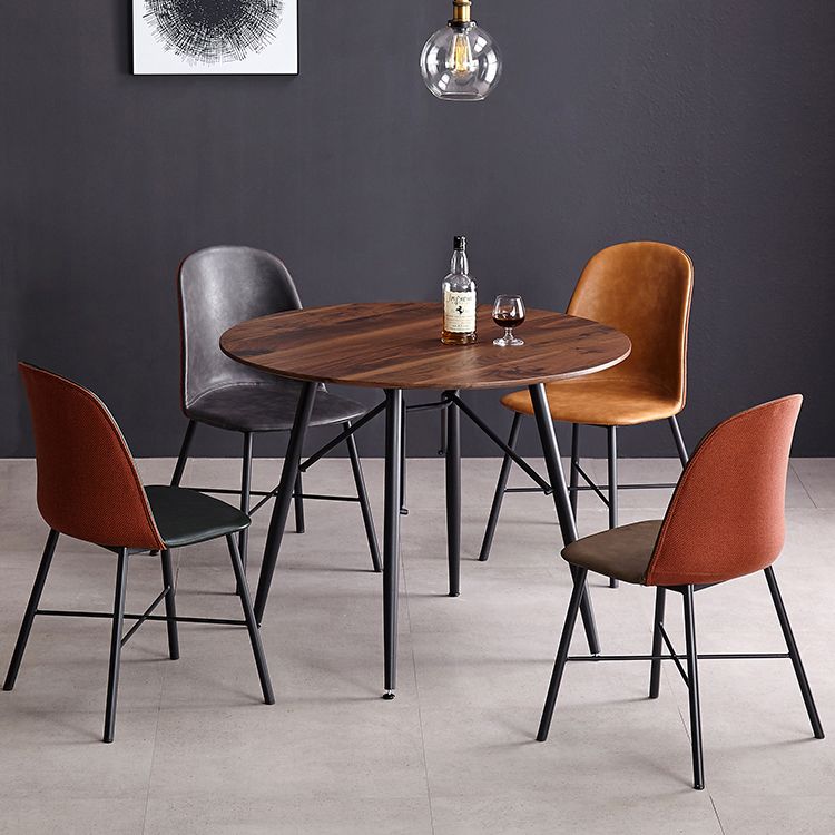 Chaise de style contemporain, chaises d'appoint sans accoudoirs avec pieds en métal pour cuisine