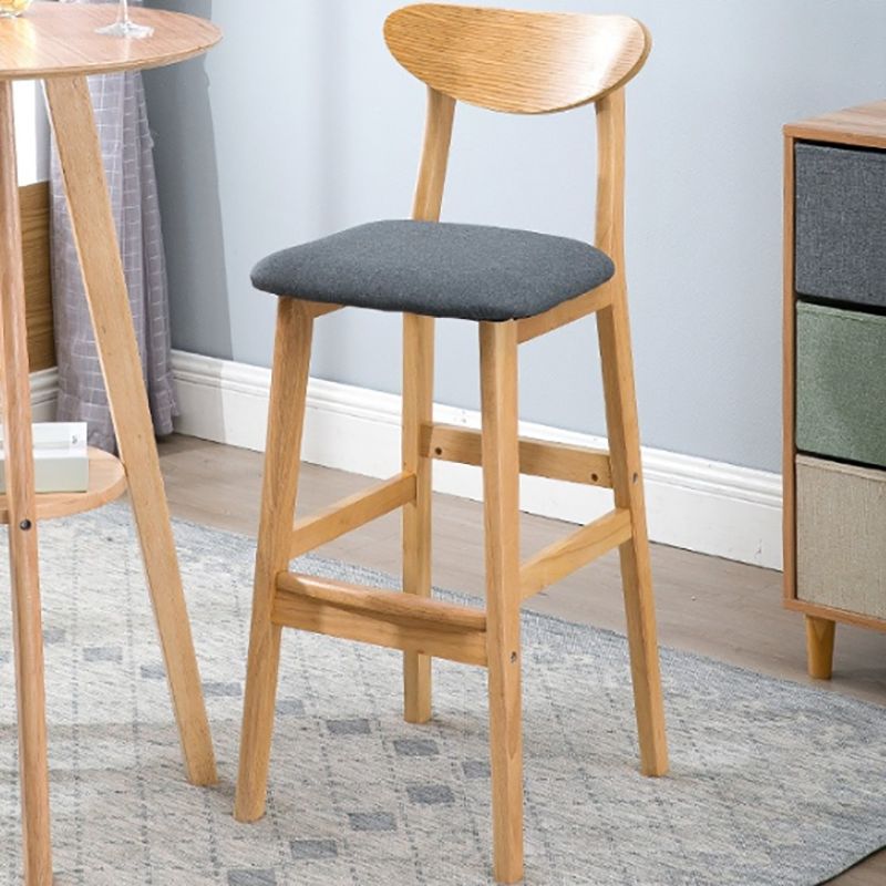 Industrial Wooden Counter Height Stools Armless Bar Stool with Cushion