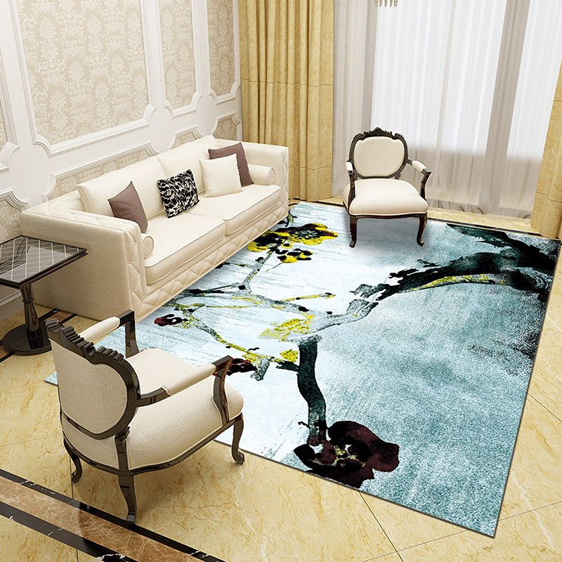 Unique Abstract Patterned Rug Multi Color Contemporary Rug Polypropylene Washable Pet Friendly Non-Slip Backing Rug for Lounge