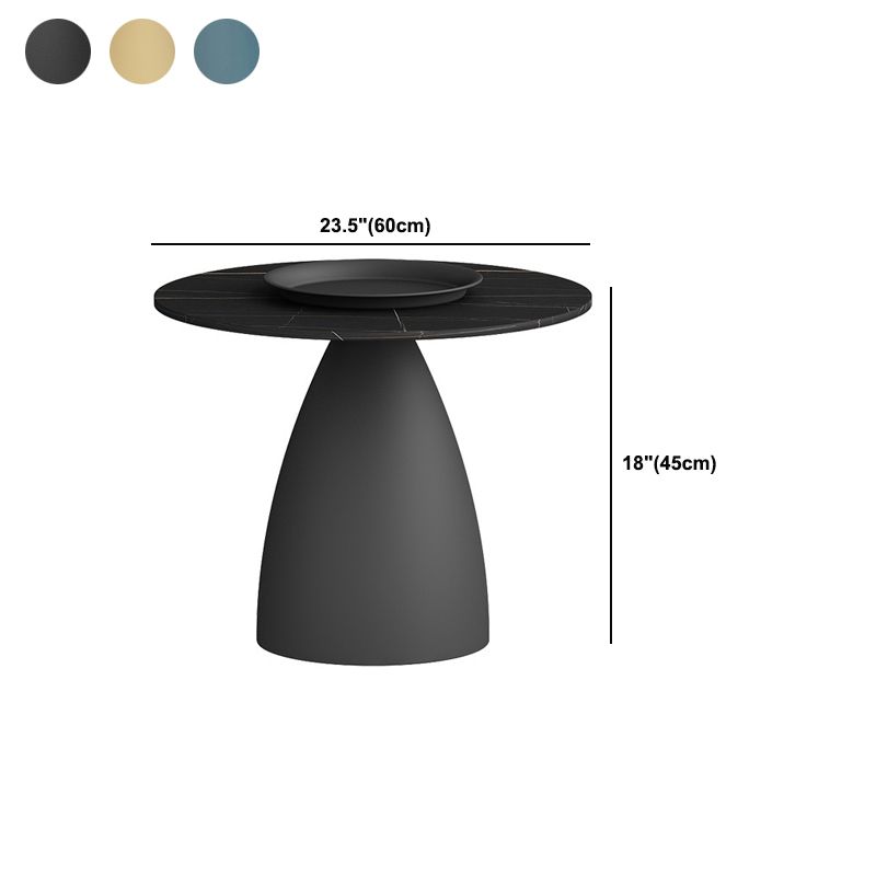 Mid-Century Modern Iron/Stone Coffee Table Dia 23.6"/31.5" Cocktail Table