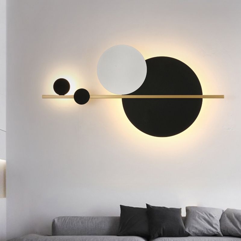 Circular Wall Sconce Nordic Minimalist Style Iron 2 Lights Sconces