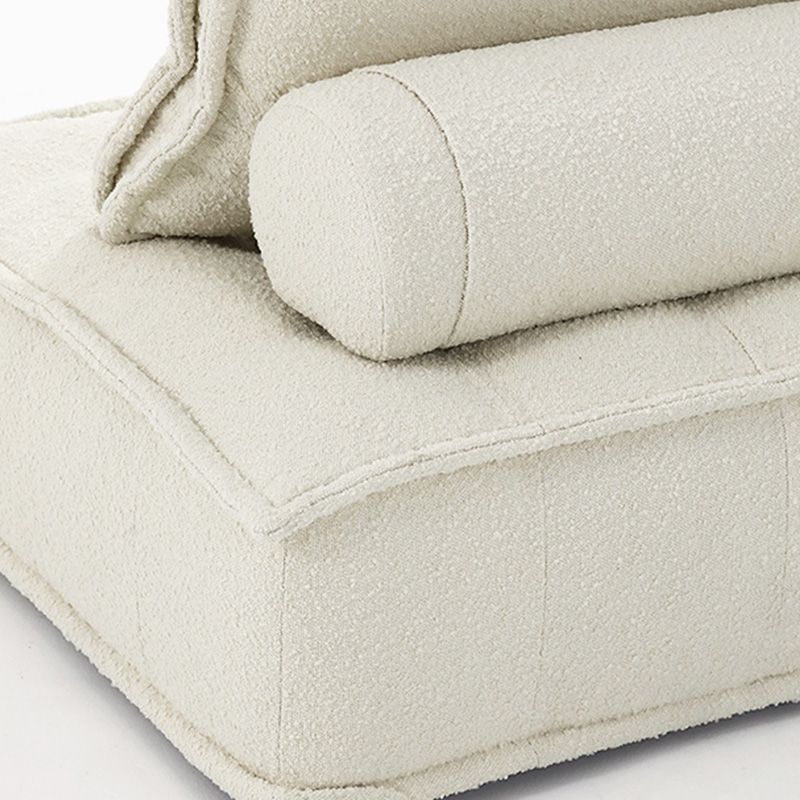 Contemporary Sofa with Bolster Pillows Armless Settee for Bonus Room