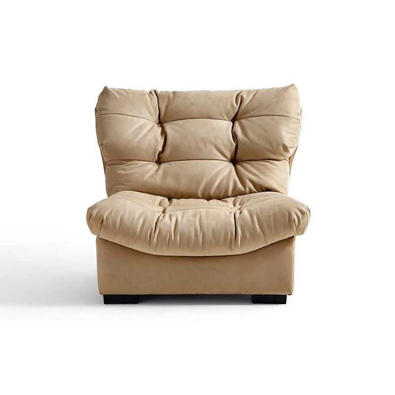 Contemporary Faux Leather Seating Biscuit Back Sofa for Apartment