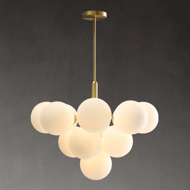 Globe -vorm kroonluchter lamp Noordse multi -licht hangend licht met glas voor slaapkamer