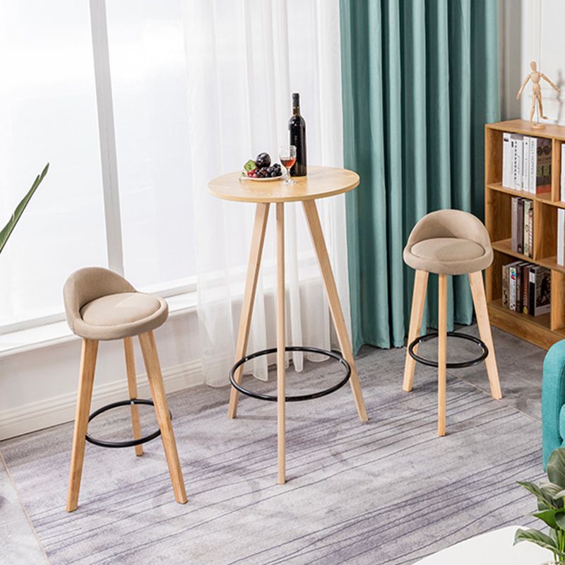 1/3 Pieces Modern Style Solid Wood Round Pub Table with High Stools