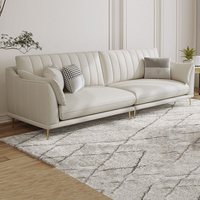 Faux Leather Sofa 35.43" D x 36.22" H Square Arm Sofa for Living Room