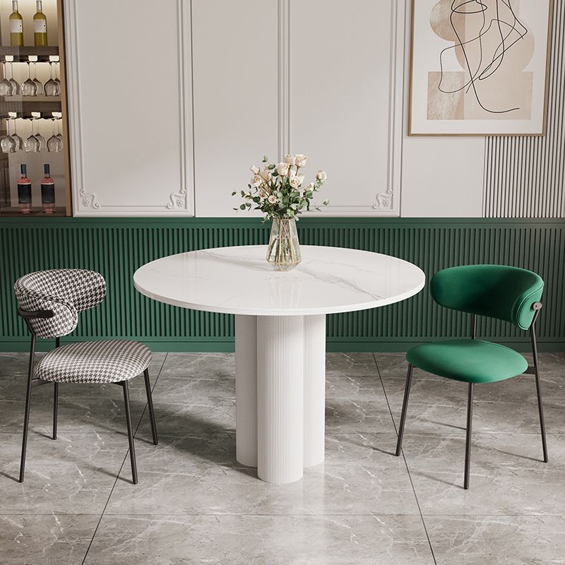 Mesa blanca interior moderna para restaurante Top Table de comedor de piedra sinterizada