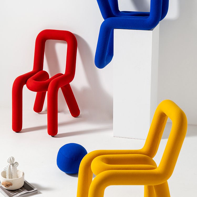 Chaises de salle à manger style contemporain Chaises d'appoint sans accoudoirs avec pieds en métal (Ensemble de 2)
