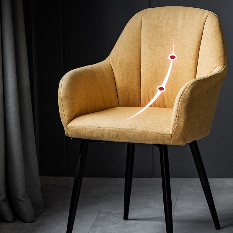 Contemporary Metal Dining Room Chairs Upholstered Armchair for Restaurant Use