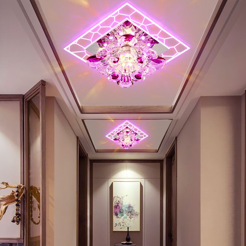 Mini luz de techo de los pasillos del pasillo de la luz de techo de cristal del estilo moderno LED con el diámetro del agujero 2-4.3"