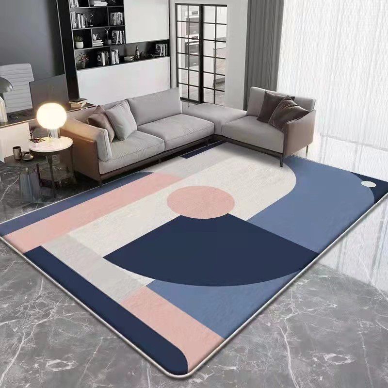 Dark Brown Casual Carpet Polyester Circle Carpet Washable Carpet for Living Room
