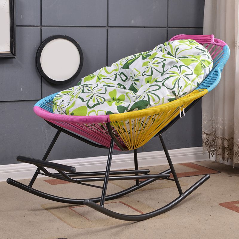 Modern Minimalist Rocker Chair Metal Frame Spindle Rocker Chair for Home