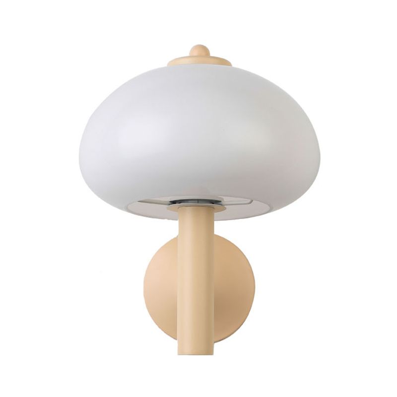 Modern Metal Wall Sconce Mushroom Shape Wall Light with Glass Shade for Living Room