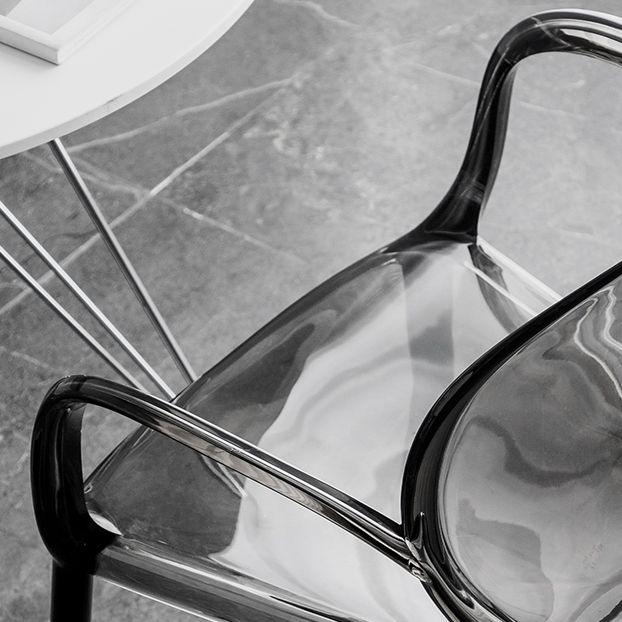 Nordic Style Acrylic Arm Dining Chair for Restaurant, 17-inch Height