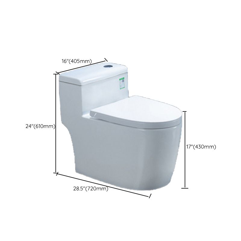 Contemporary One Piece Flush Toilet Floor Mounted White Urine Toilet for Washroom
