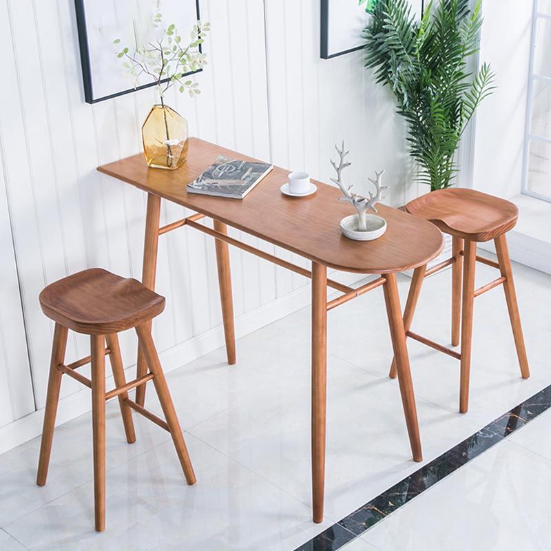 Solid Wood 1/2/3 Pieces Table and Stool Set Modern Indoor Counter Height Set