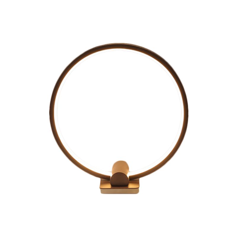 Lámpara de tarea anular Minimalismo Metálico White/Coffee LED LECTURA ILUMINACIÓN EN LUZ CALIENTE/BLANCA
