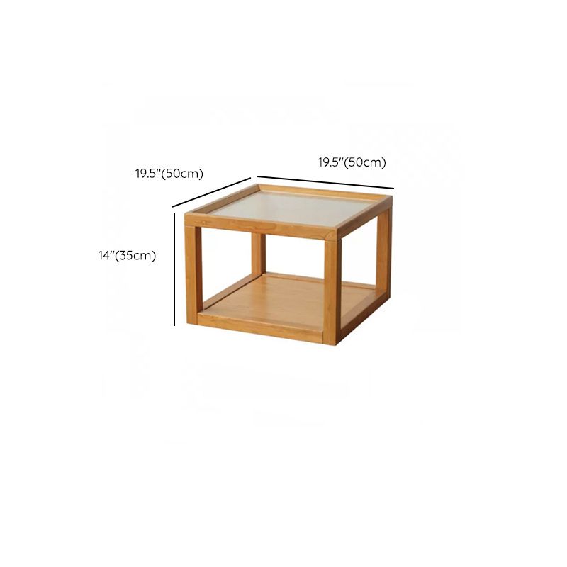 Tropical Coffee Cocktail Table Storage Solid Wood Coffee Table