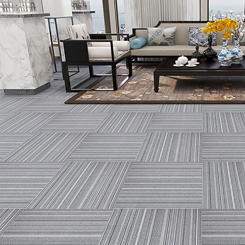 Modern Carpet Tiles Level Loop Adhesive Tabs Fade Resistant Tiles and Carpet