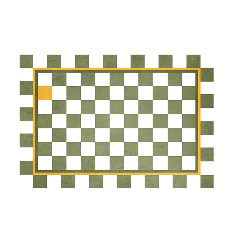 Contemporary Checkered Print Rug Polyester Area Carpet Stain Resistant Indoor Rug for Living Room
