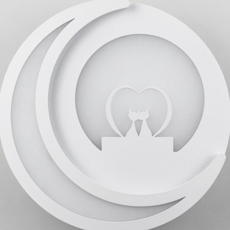 Round Wall Sconce Light Modern 1-Light LED Wall Mount Light for Living Room