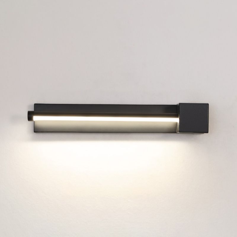 Modern Metal Wall Light Straight Rotatable 12" Wide Wall Sconce for Bedroom