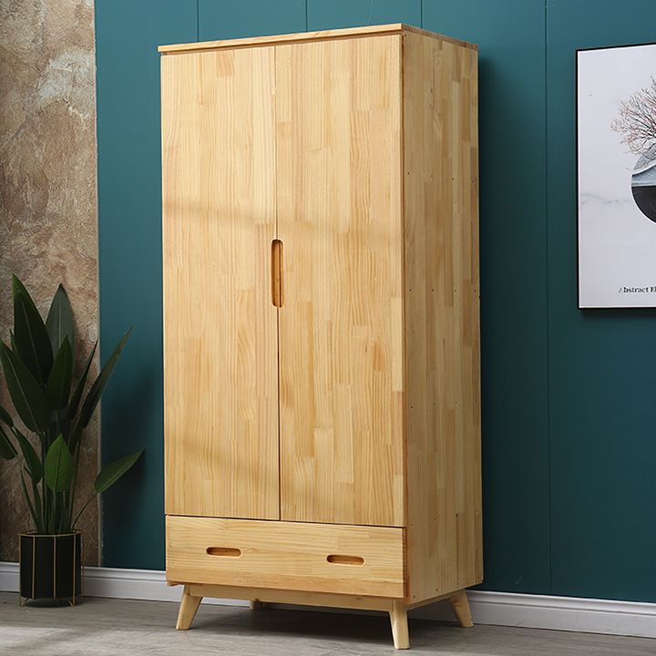 Modern Coat Locker Wooden High Gloss 1-Drawer Kid's Wardrobe