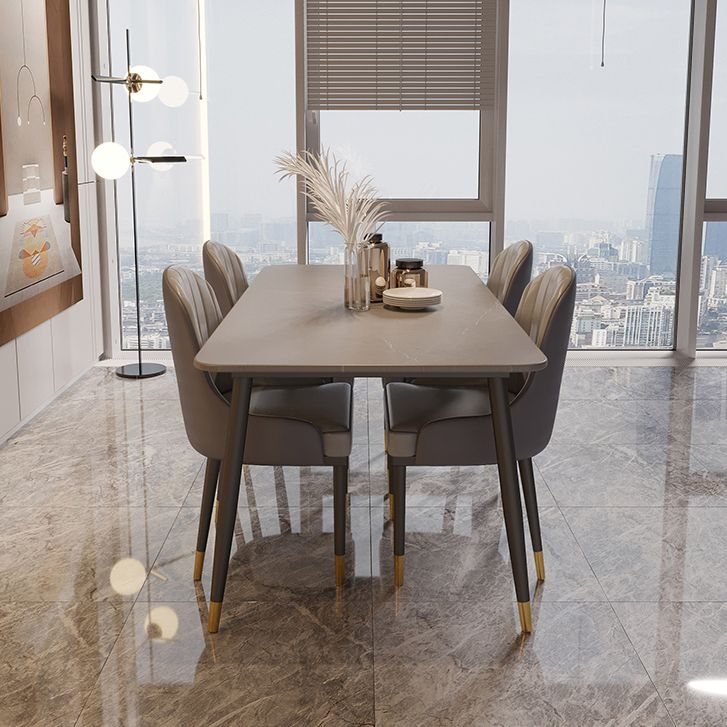 Modern Rectangle Dining Table Set 1/2/5/7 Pieces Stone Top Dinette Set