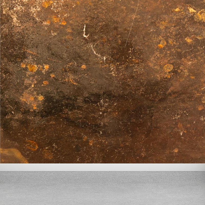 Large Rusty Metal Mural Wallpaper Cyberpunk Nostalgic Abstract Wall Decor in Dark Color