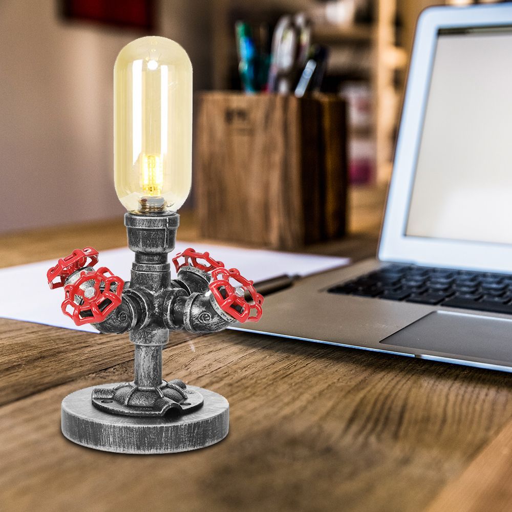 Tombre de cápsula Clear/Amber Glass Table Light Style Industrial Style 1/3 Ligas Lámpara de escritorio de sala de estar con base