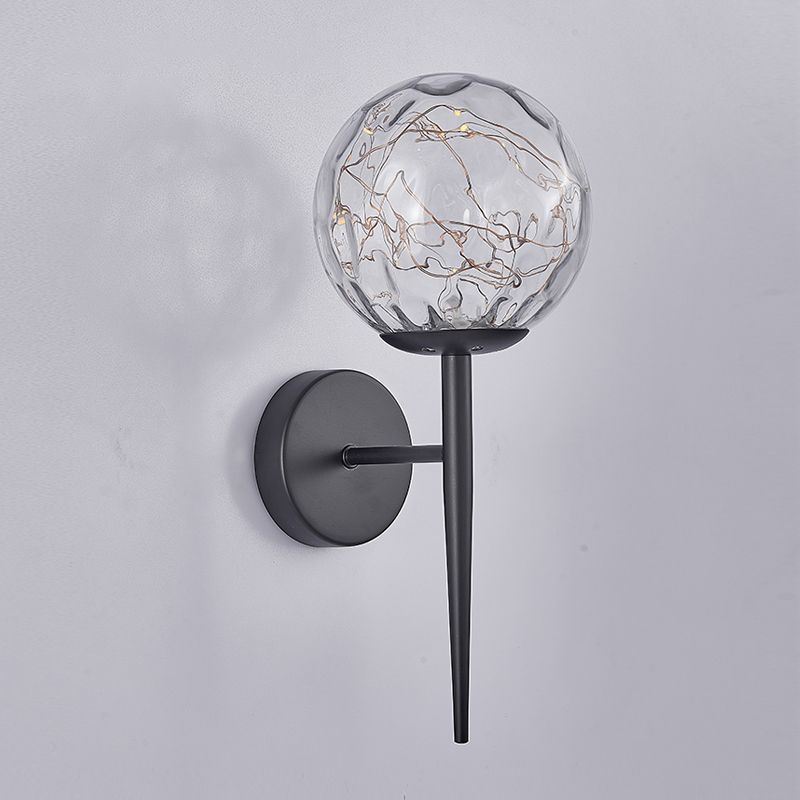 Modern Style Sphere Sconce Light Fixtures Glass 1 Light Wall Mounted Lighting