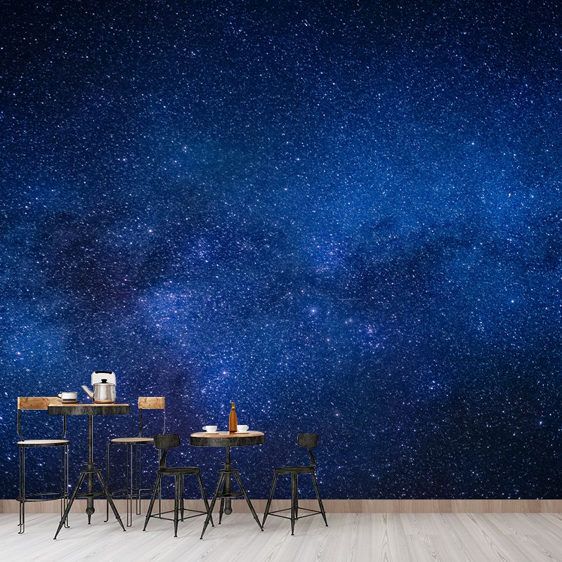 Dark Color Beautiful Scenery of The Starry Night Large Wall Mural Stain Resistant Wallpaper