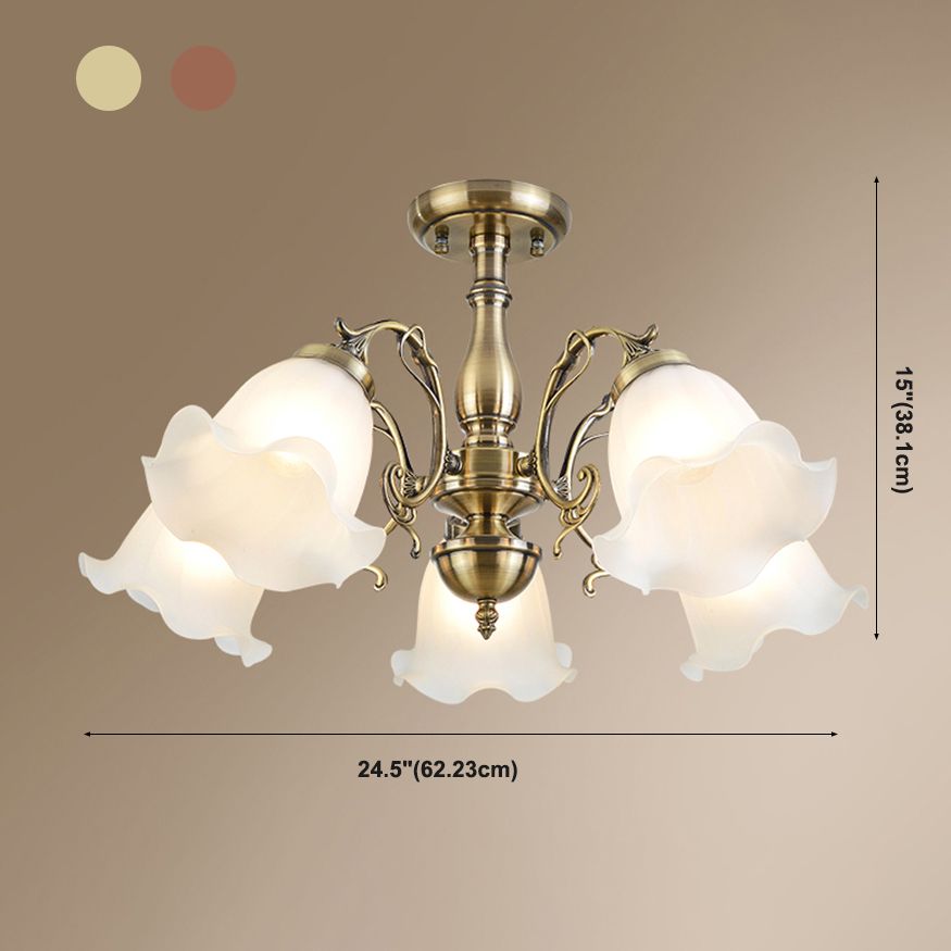 Lámpara de techo tradicional retro con pantalla de cristal, luz de montaje empotrado para tienda de ropa
