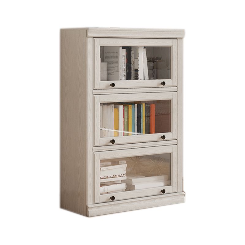 White Closed Back Shelf Bookcase Cabinets Included for Home Office