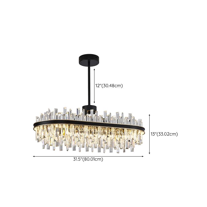 Metal Contemporary Pendant Light with Crystal Shade for Living Room