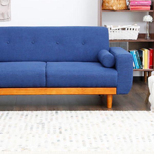 Modern Square Arm Sofa Stain Resistant Fabric Settee for Bonus Room